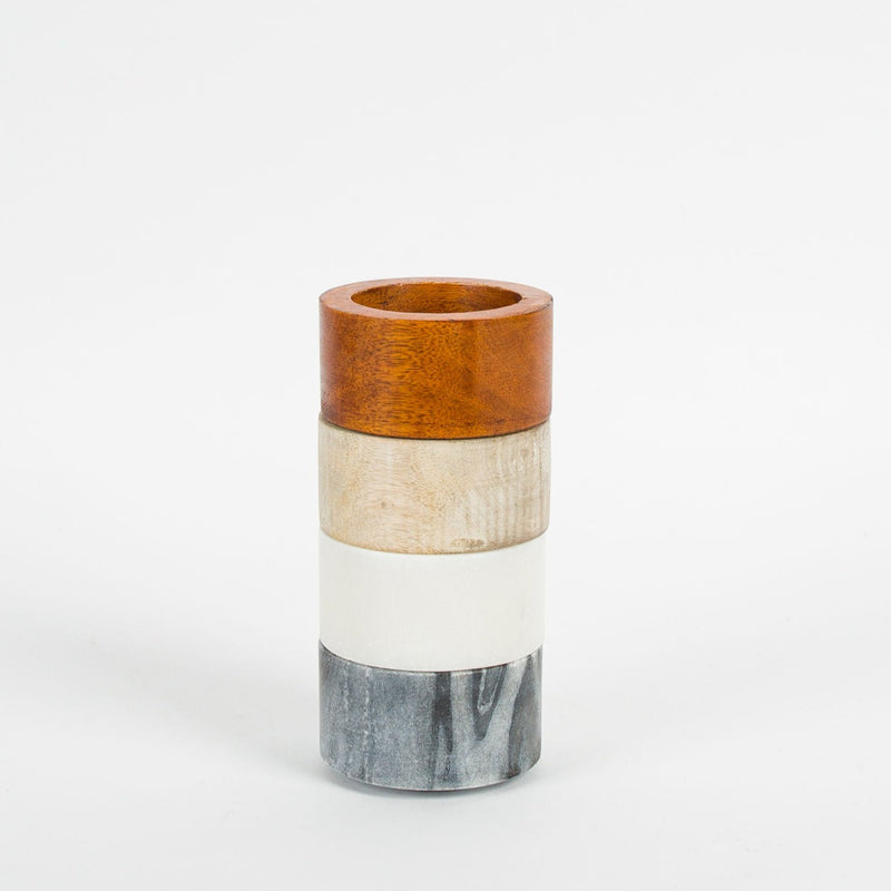 Marble and Wood Mini Bowls, Set of 4