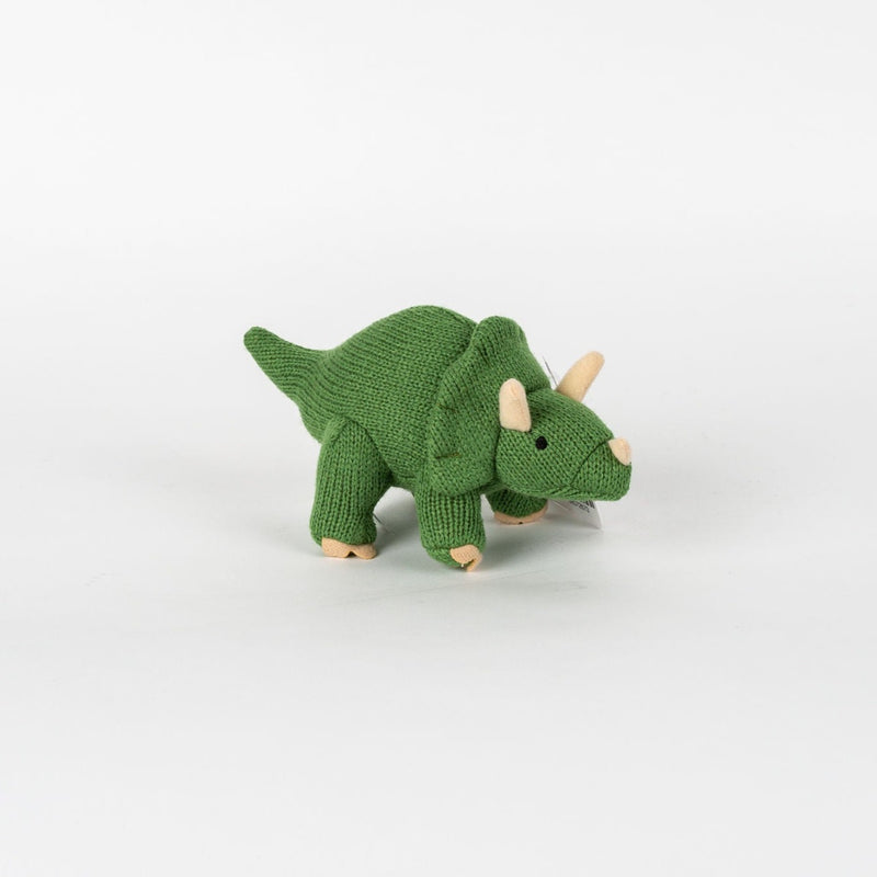 Knitted Triceratops Baby Rattle