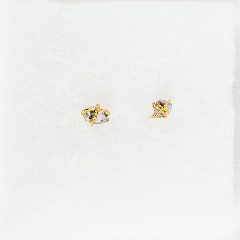Raw Gemstone Nugget Post Earring