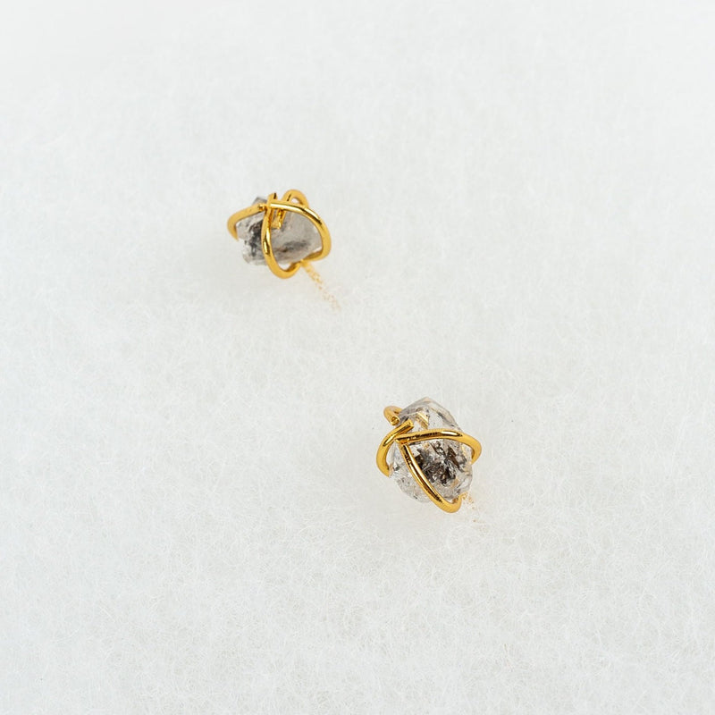 Raw Gemstone Nugget Post Earring