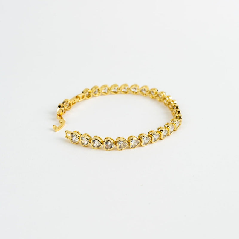 Bezel Heart Tennis Bracelet