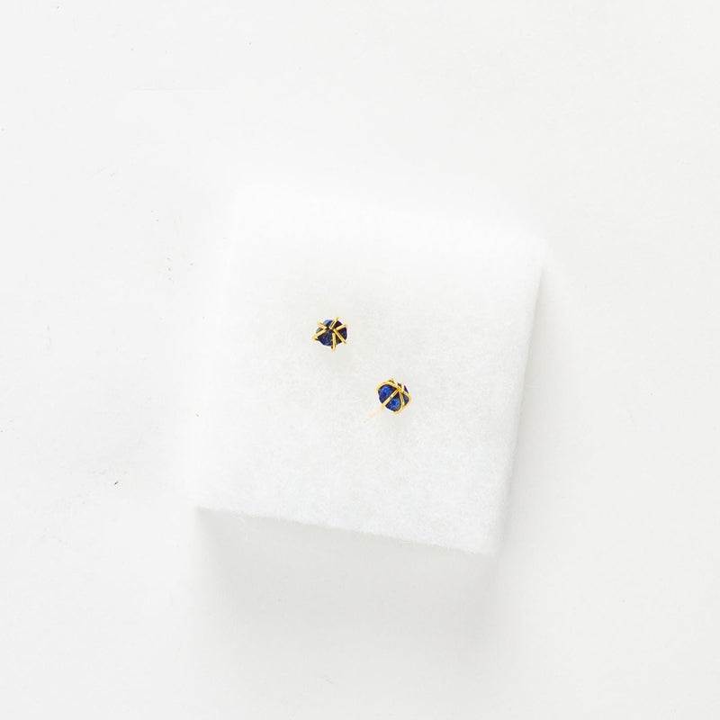 Raw Gemstone Nugget Post Earring