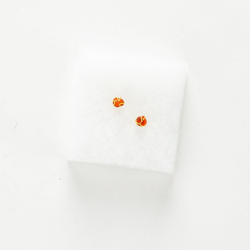 Raw Gemstone Nugget Post Earring