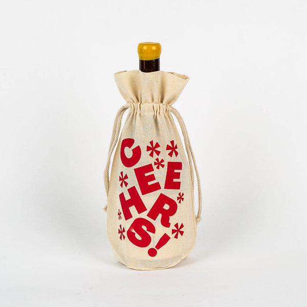 Cheers Canvas Wine Bag