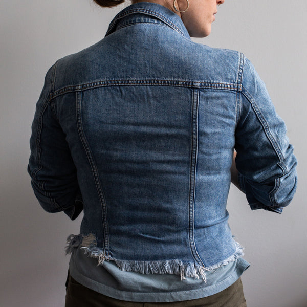 Moonstone Customizable Cropped Denim Jacket