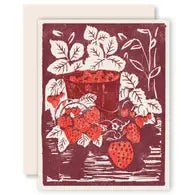 Strawberry Letterpress Cards - Set of 6