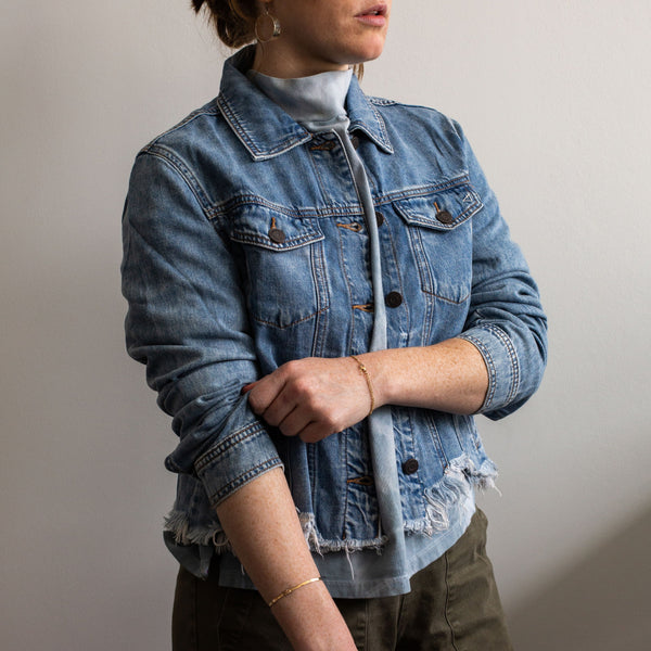 Moonstone Customizable Cropped Denim Jacket
